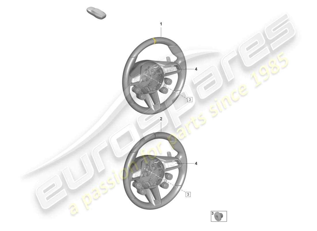 porsche 2022 (992-1 gt3/rs/st) multifunction steering wheel gt3 rs - pdk - parts diagram