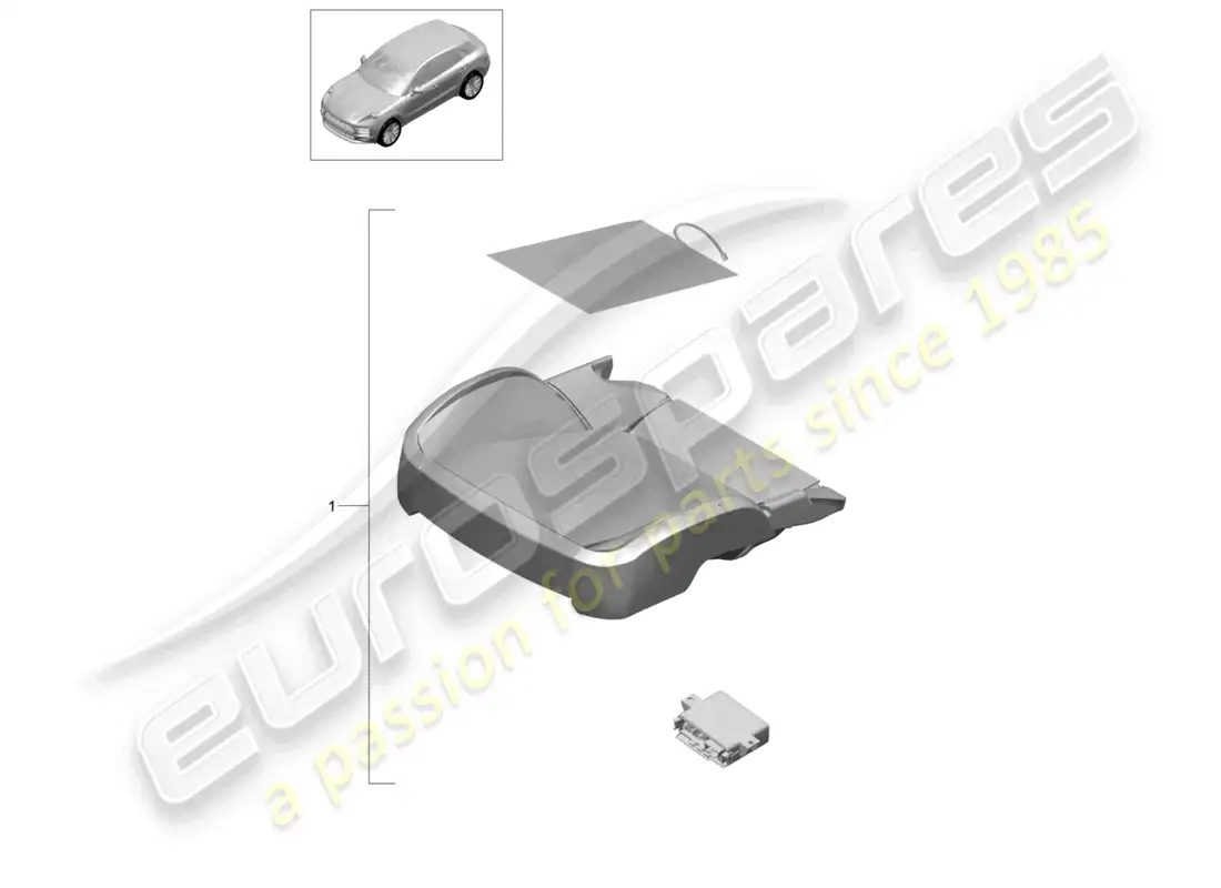 porsche 2020 (macan) repair set seat cushion seat occupied recognition (passenger side) only for: usa canada parts diagram