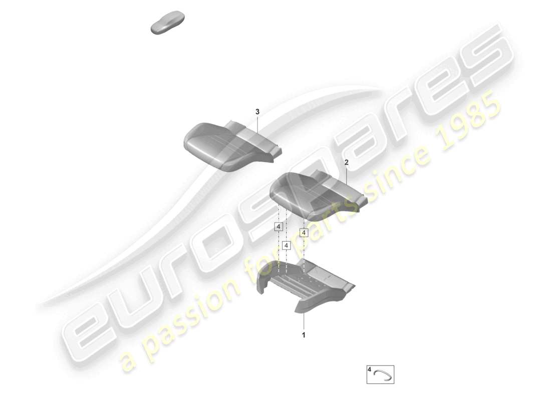 porsche 2023 (panamera 971-2) foam part seat cover sports seat for models with seat venti- lation parts diagram