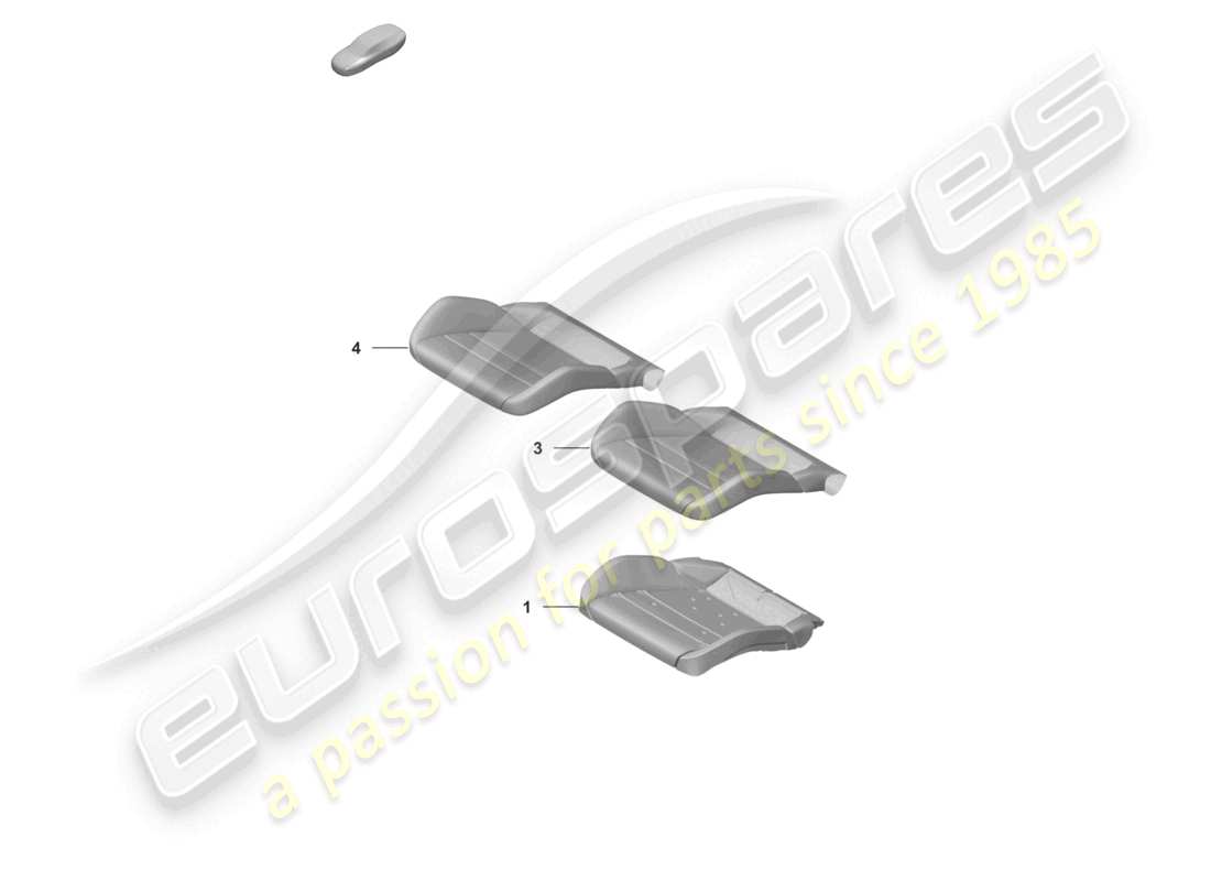 porsche 2023 (992-1) foam part seat cover sports seat plus parts diagram