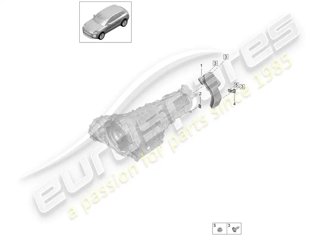 porsche 2020 (macan) air guide transfer box parts diagram