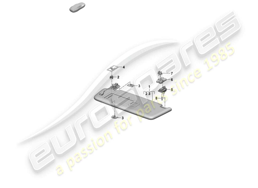 porsche 2024 (macan-e) sun vizors part diagram