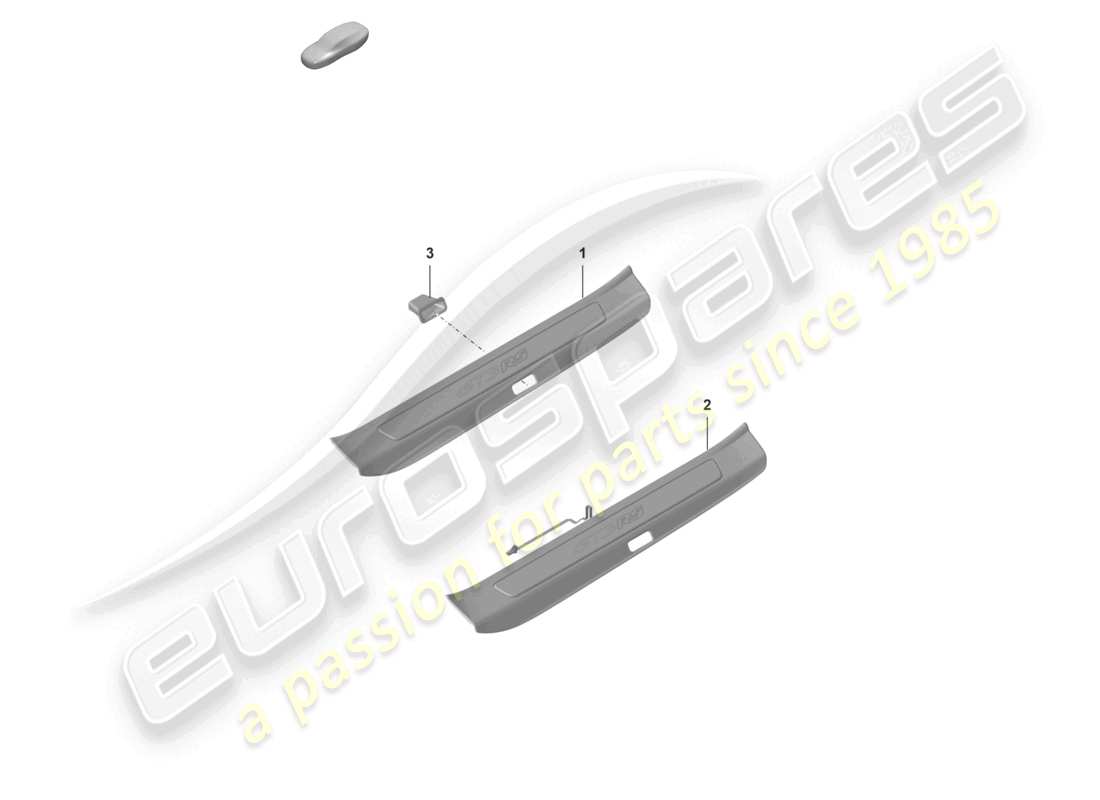 porsche 2025 (992-1 gt3/rs/st) entry strip with lettering parts diagram