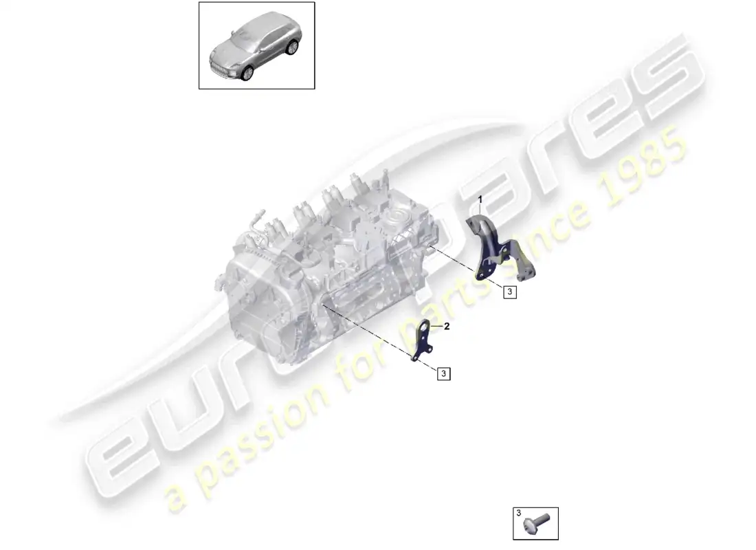porsche 2020 (macan) cylinder head bracket parts diagram