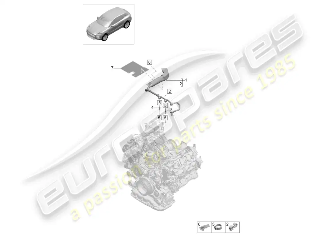 porsche 2020 (macan) breather line for fuel system parts diagram