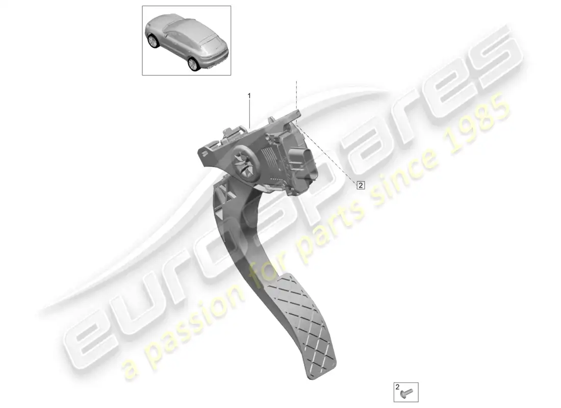 porsche 2020 (macan) accelerator pedal throttle control parts diagram