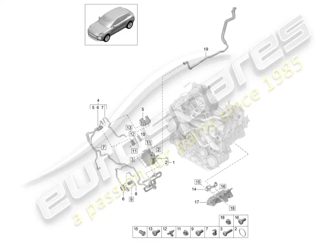 porsche 2020 (macan) vacuum system vacuum pump parts diagram