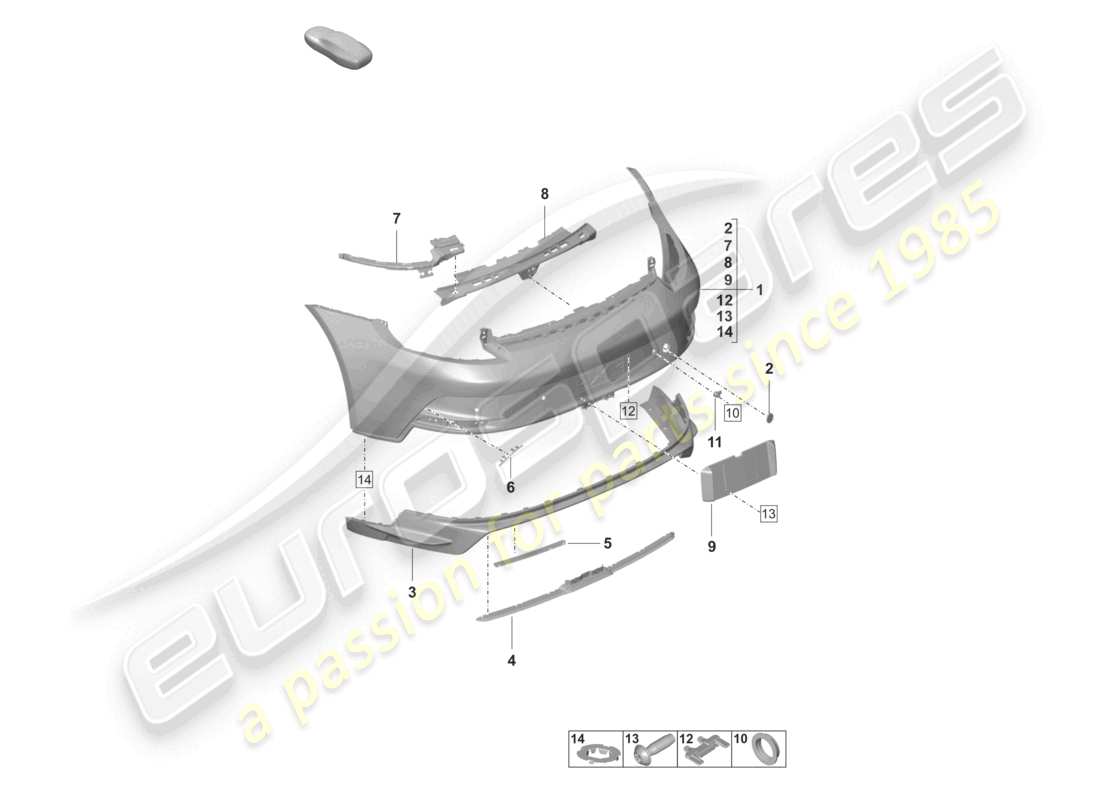 porsche 2025 (992-1 gt3/rs/st) bumper rear gt3 parts diagram