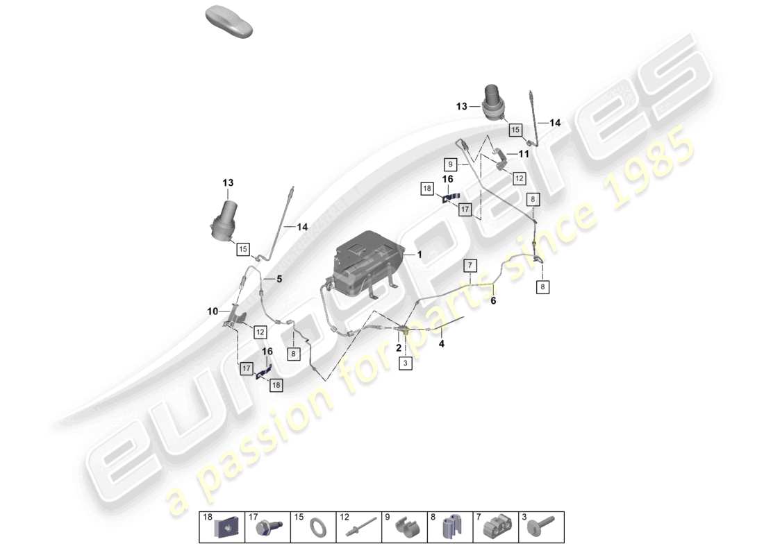 porsche 2023 (992-1) adaptive suspension hydraulic line parts diagram