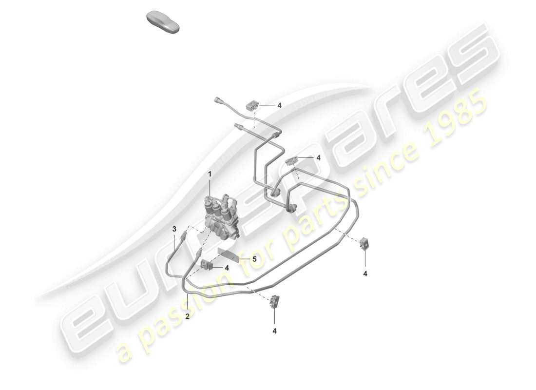 porsche 2020 (992-1 turbo / s) hydraulic line front end pdcc parts diagram
