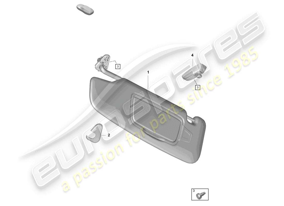 porsche 2025 (718 cayman gt4) sun vizors part diagram