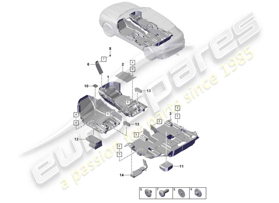porsche 2026 (cayenne e3 pa) flooring part diagram