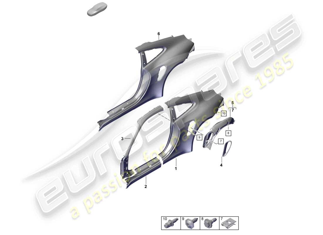 porsche 2025 (992-1 gt3/rs/st) side part outer gt3rs parts diagram