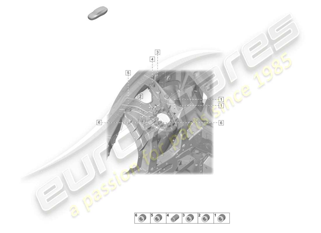 porsche 2020 (taycan 9j1-1) suspension strut dome front left a. right part diagram