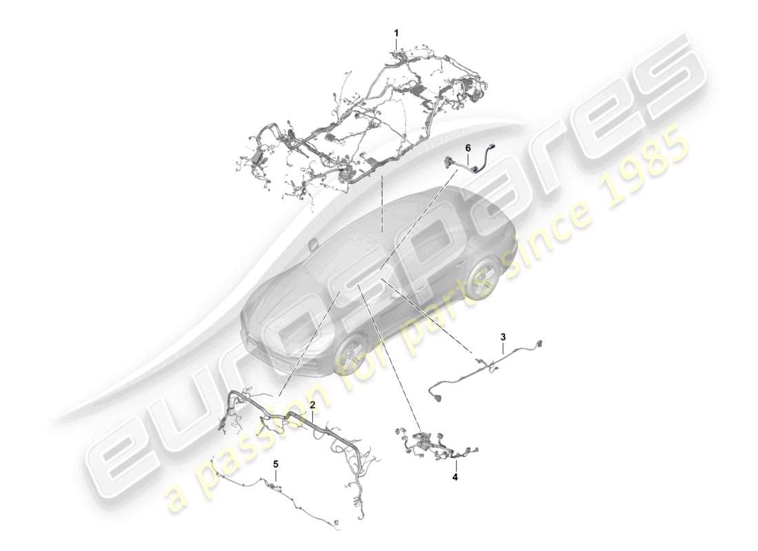 porsche 2025 (panamera 976) wire set for passenger compartement and dashboard wiring harness for centre console parts diagram