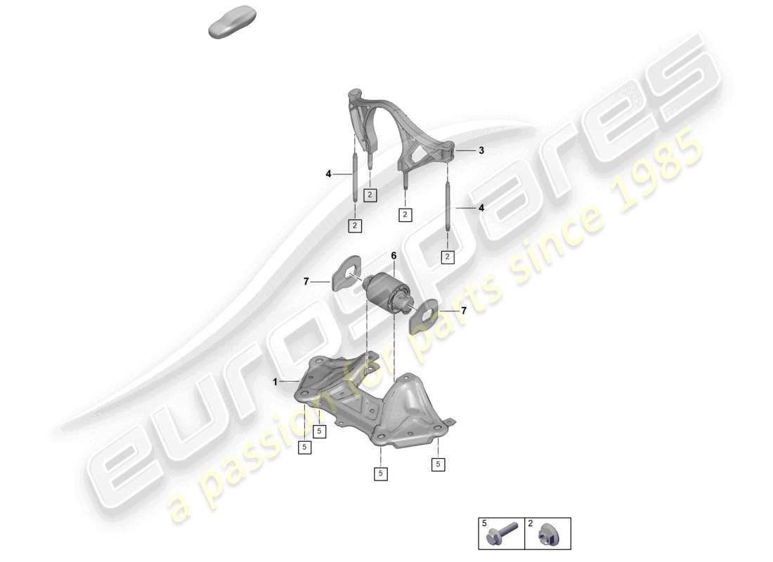 porsche 2025 (992-2 gt3) mounting parts for engine and transmission parts diagram