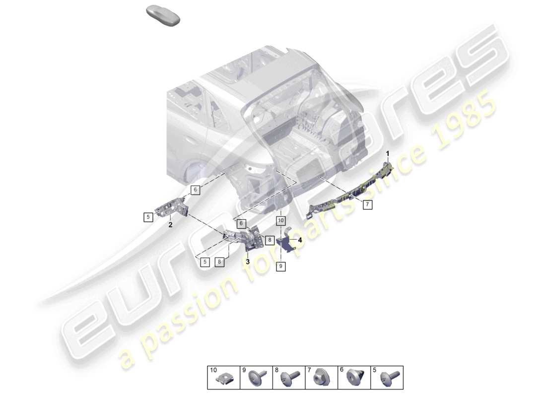 porsche 2025 (cayenne e3 pa) fasteners rear bumper for sports exhaust system part diagram