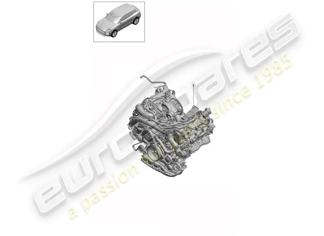 porsche 2020 (macan) replacement engine (complete) parts diagram