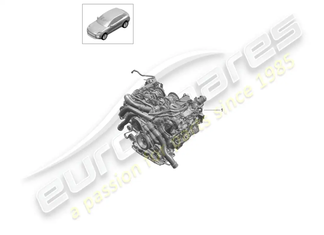 porsche 2020 (macan) replacement engine (complete) parts diagram