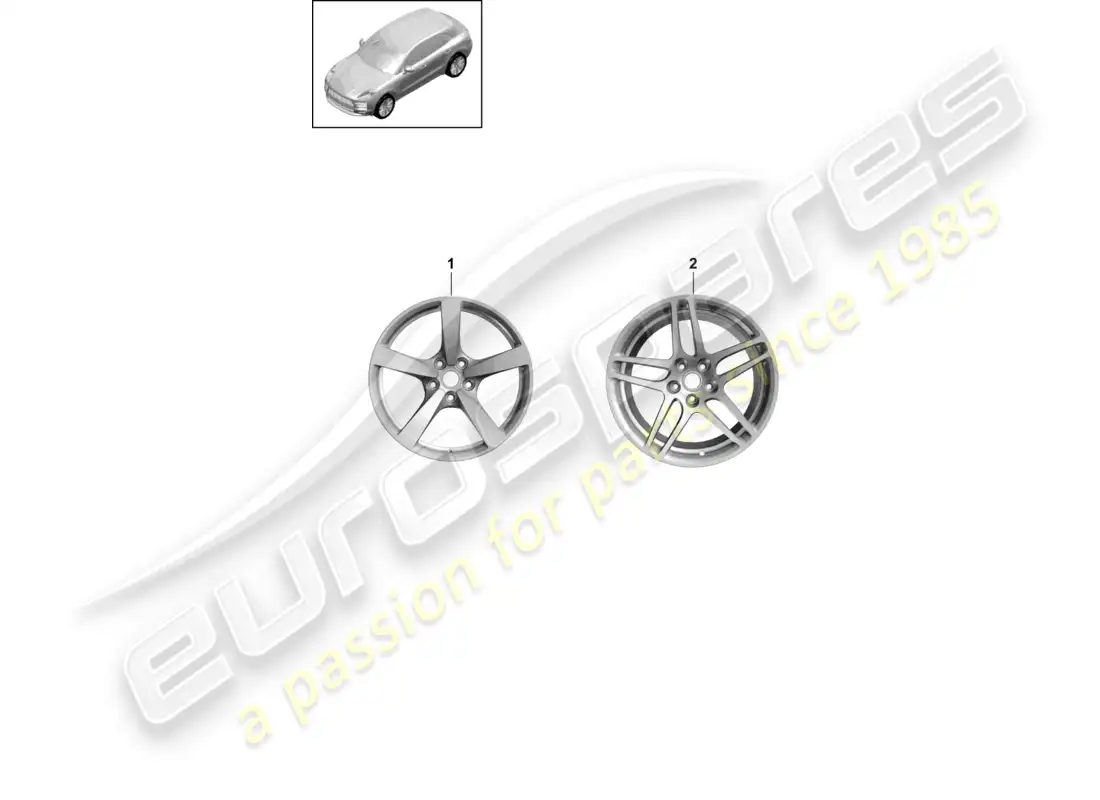 porsche 2020 (macan) alloy wheel 18 parts diagram