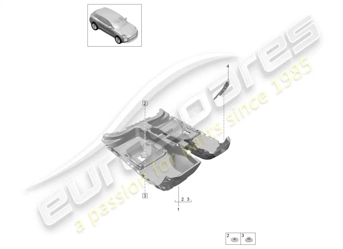porsche 2020 (macan) flooring parts diagram