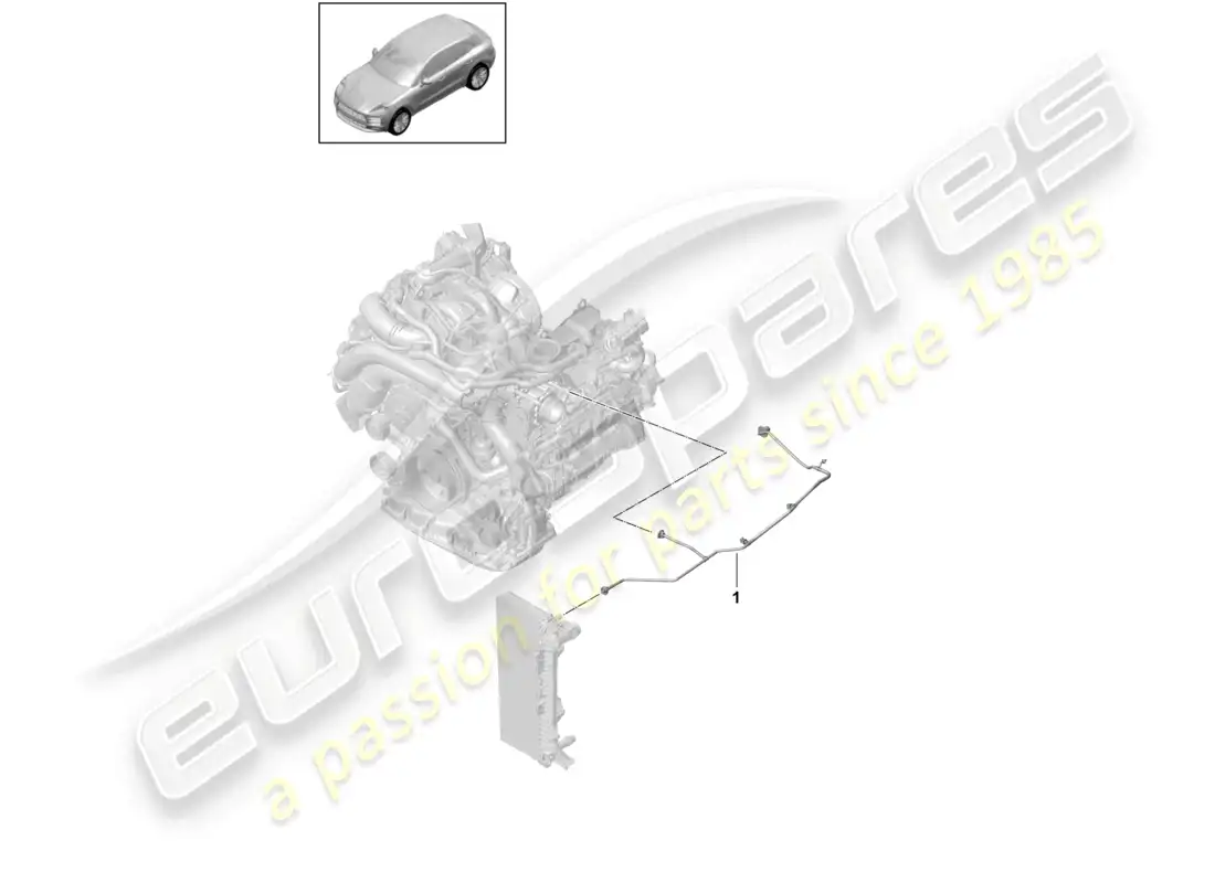 porsche 2020 (macan) coolant cooling system breather line parts diagram