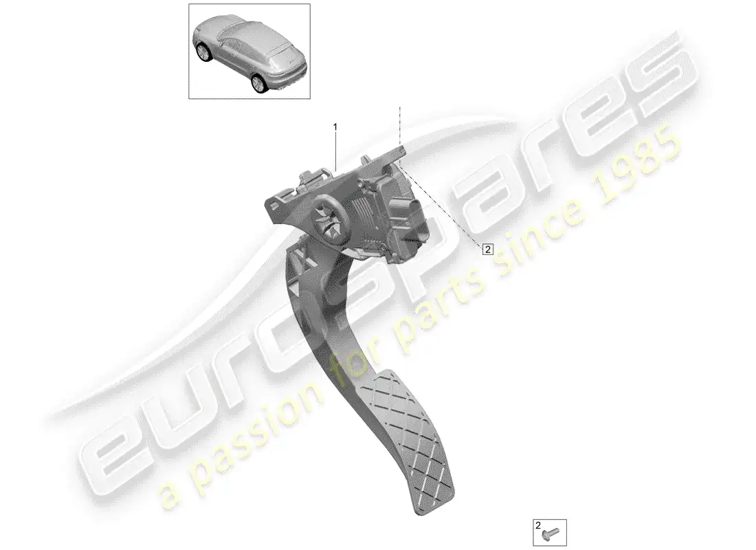 porsche 2014 (macan) accelerator pedal throttle control parts diagram