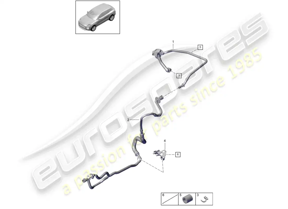 porsche 2020 (macan) vacuum line parts diagram