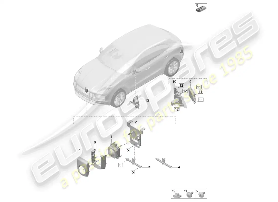 porsche 2020 (macan) driver assistance system radar sensor cruise-control system for vehicles with lane change assist parts diagram