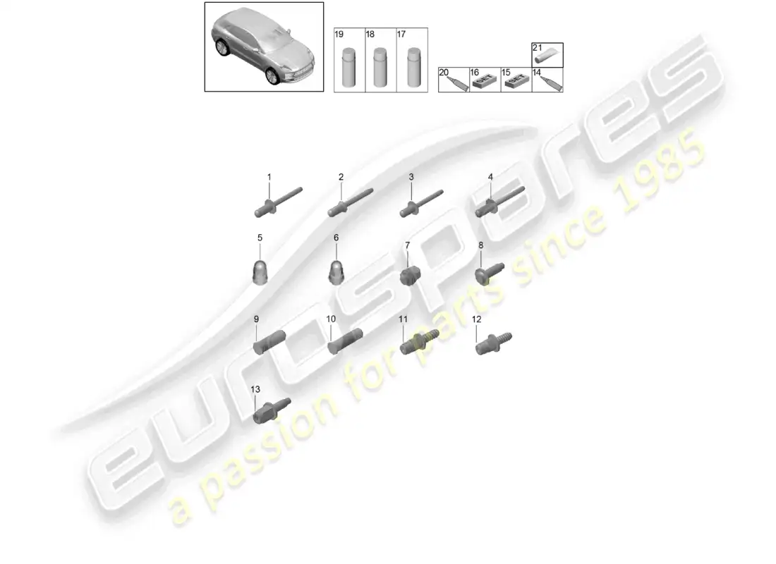 porsche 2020 (macan) fasteners car body consumables parts diagram