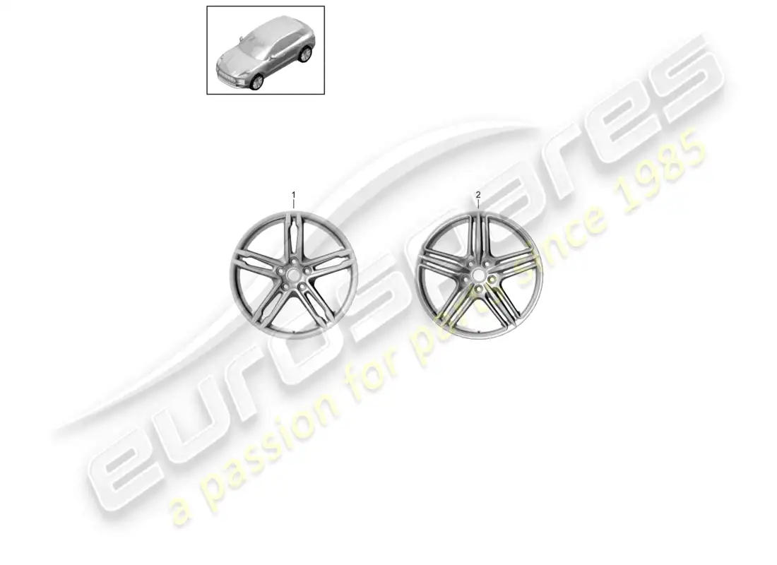 porsche 2020 (macan) alloy wheel 19 parts diagram