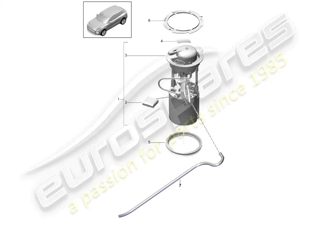 porsche 2020 (macan) fuel pump (complete) parts diagram
