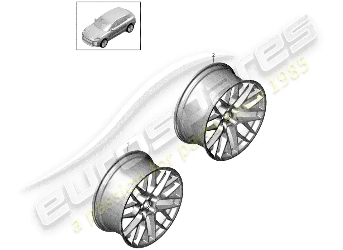 porsche 2020 (macan) alloy wheel 21 parts diagram