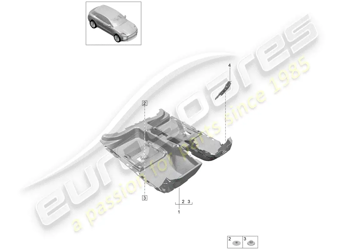 porsche 2020 (macan) flooring parts diagram