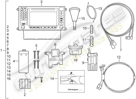 a part diagram from the porsche tequipment cayenne (2012) parts catalogue