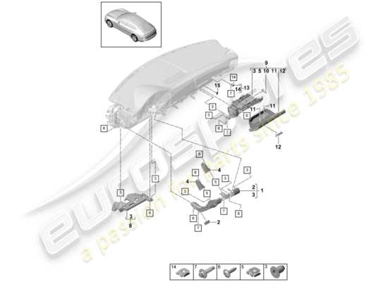 a part diagram from the porsche panamera 971 (2018) parts catalogue