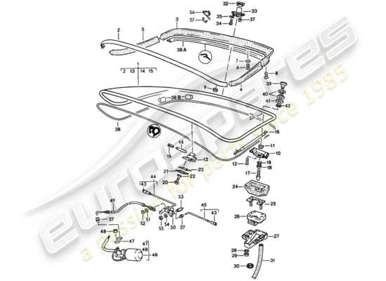a part diagram from the porsche 924s parts catalogue