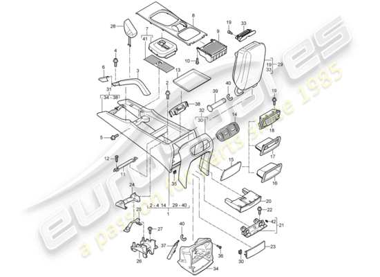 a part diagram from the porsche cayenne parts catalogue