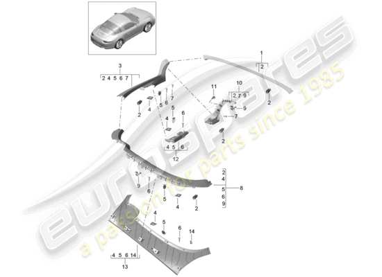 a part diagram from the porsche 991 (2013) parts catalogue