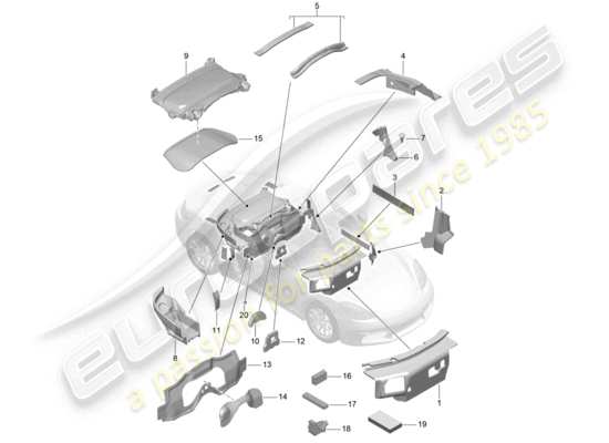 a part diagram from the porsche 718 boxster parts catalogue