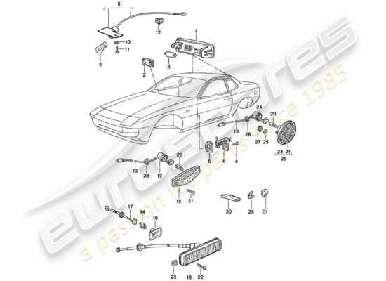 a part diagram from the porsche 924 parts catalogue