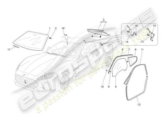 a part diagram from the maserati granturismo sport parts catalogue