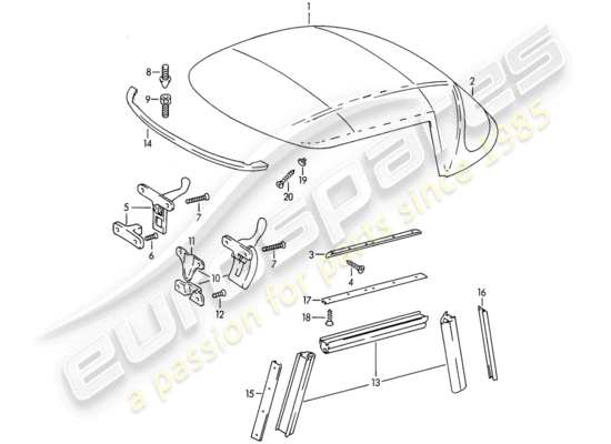 a part diagram from the porsche 356b/356c parts catalogue