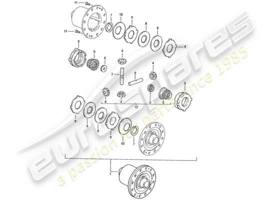 a part diagram from the porsche 928 (1987) parts catalogue