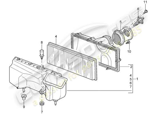 a part diagram from the porsche 997 gt3 (2008) parts catalogue