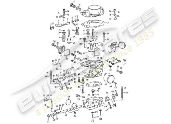 a part diagram from the porsche 356b/356c parts catalogue