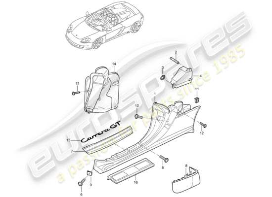 a part diagram from the porsche carrera gt parts catalogue