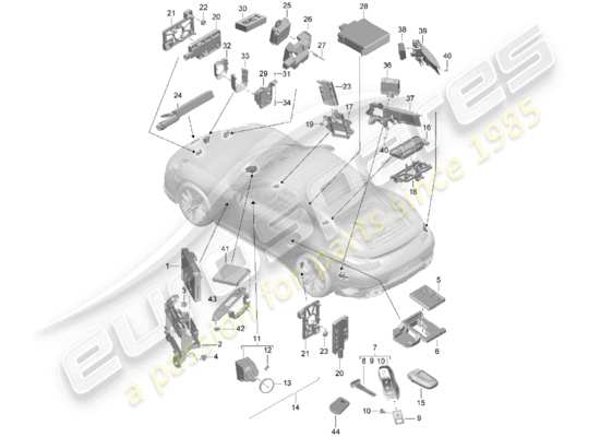 a part diagram from the porsche 991 turbo parts catalogue