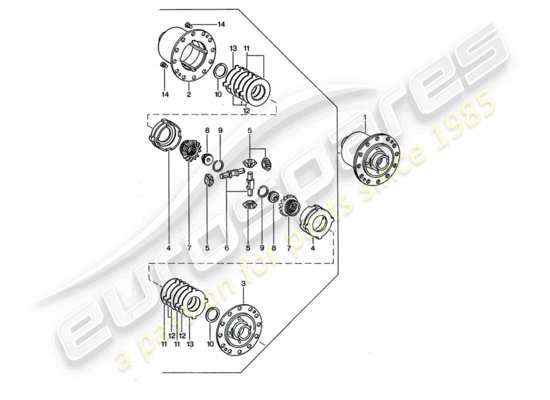 a part diagram from the porsche 911 turbo parts catalogue