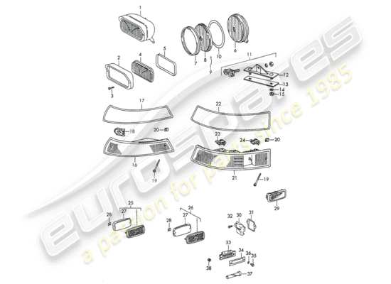 a part diagram from the porsche 911/912 parts catalogue